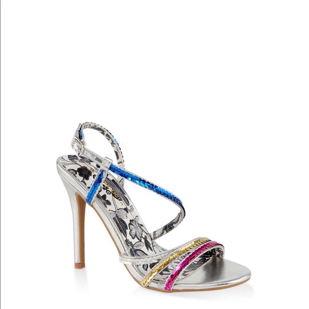🆕 Silver High Heel Sandals size 8